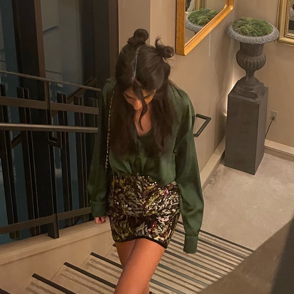 Zara green button down blouse XS - Picture 1 of 4